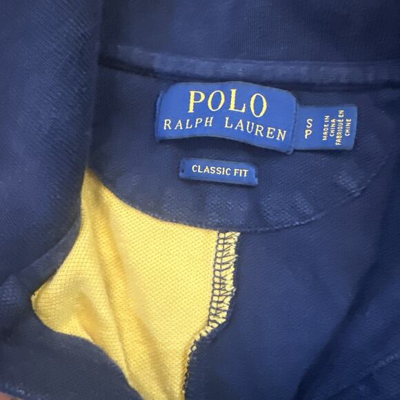 Vintage Polo Ralph Lauren Colorblock Spellout Men’s Small Colorful Polo Shirt - Picture 3 of 4